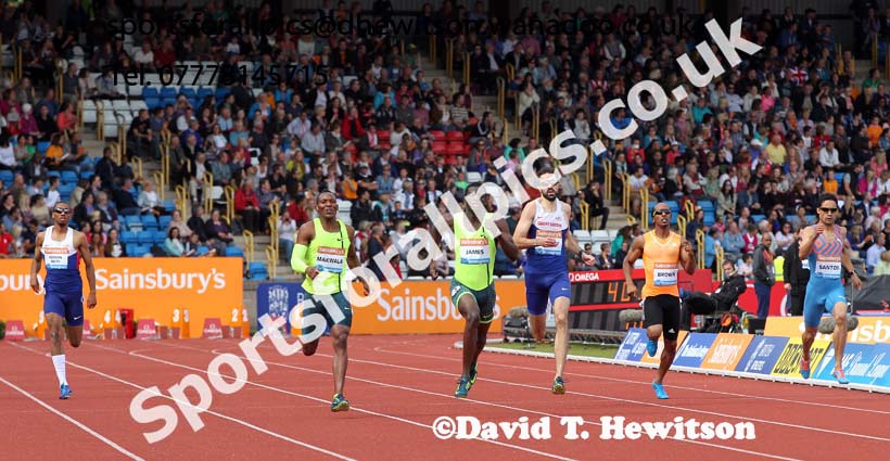 Kirani James wins the mens 400 metres at the Sainsbury's Birmingham Grand Prix. Photos: David T. Hewitson/Sports for All Pics